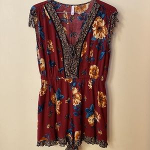 Xhilaration Floral Shorts Romper
